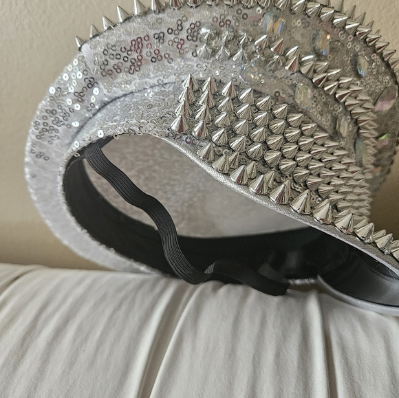 Silver Studded Sequin Cap - Picture 4 of 5